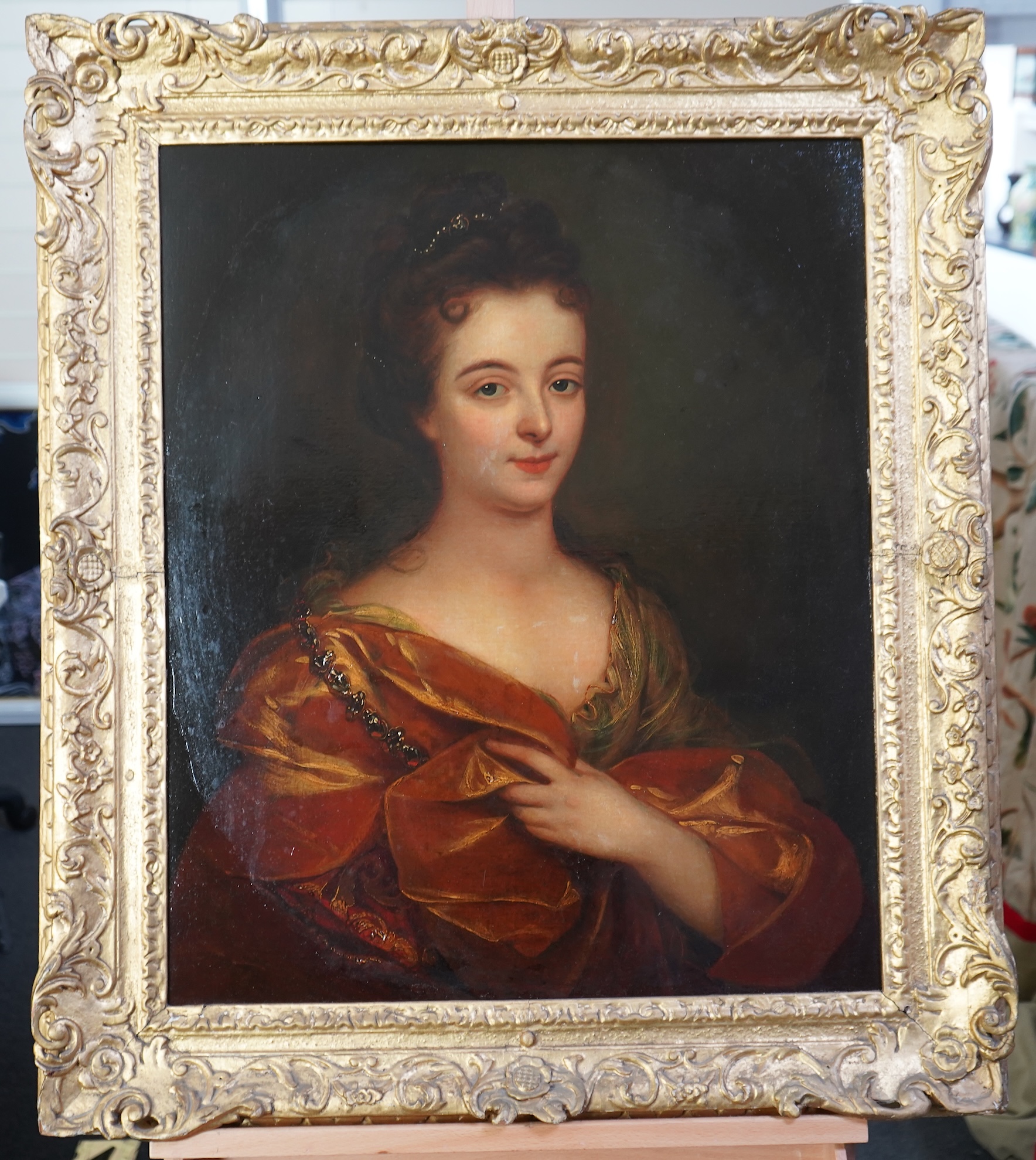 Manner of Peter Lely, 1618–1680, A portrait of a lady with drapery